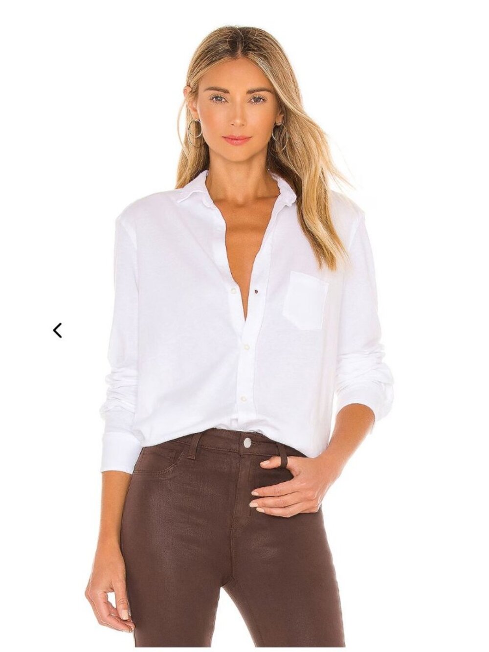 Frank & Eileen Eileen Knit Button Down Shirt White NWT - Size XS